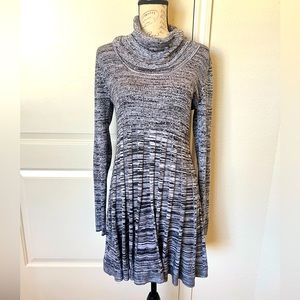 Calvin Klein Gray Heather Skater Cowl neck long sleeve Dress size Med